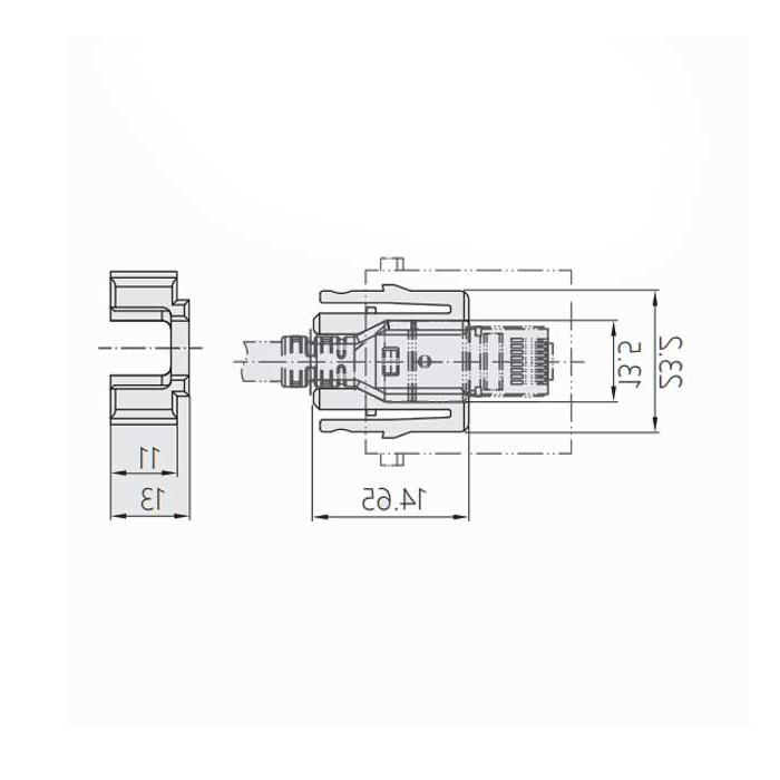 Adapter plug, HM-RJ-8PIN, 09454001520